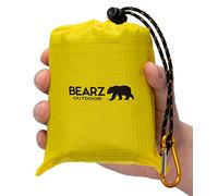 BEARZ Outdoor Coperta da Picnic Impermeabile, Telo Pic Nic da Viaggio - Tappetino Anti-sabbia da Spiaggia, Campeggio Accessori Leggero, Coperta da Spiaggia, Escursionismo e Trekking (Giallo)