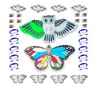 Bea's Party Set de Aquiloni per bambini da colorare per dipingere Gadget Festa Compleanno Scuola Regalo per bambini Idea regalo Matrimonio Comunione Invito… (FARFALLA-GUFO PACK 10)