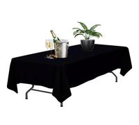 Bea's Party Tovaglia bianca rettangolare, elegante, tessuto poliestere 152 cm x 320 cm, bianco nero, copritavolo rettangolare lavabile per eventi matrimonio compleanno (152cm x 320cm, NERO)