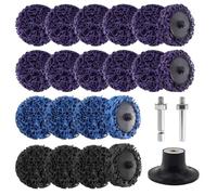 BEASAFY 20 dischi abrasivi CSD, set di dischi per la pulizia con aste, disco per pulizia grossolana da 50 mm, disco abrasivo per la lavorazione della superficie, lucidatura, rimozione della ruggine