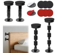 BEASAFY 4 pezzi per testiera, distanziatori da parete, 25 - 110 mm, regolabile per letto, colore nero, anti-shake, stabilizzatore per letto, divani, armadi