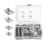 BEASAFY Set di 100 dadi autofilettanti tipo U, in acciaio inox, M4, M5, M6, M8, dadi autofilettanti con clip filettata, dado, dado a scatto per viti di carrozzeria auto