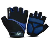 BEAST RAGE Guanti da ciclismo a mezze dita, per uomini e donne, traspiranti, senza dita, con palmo antiscivolo, assorbimento degli urti, imbottitura in gel, per ciclismo su strada, MTB, mountain bike