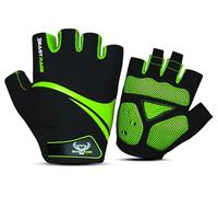 BEAST RAGE Guanti da ciclismo a mezze dita, per uomini e donne, traspiranti, senza dita, con palmo antiscivolo, assorbimento degli urti, imbottitura in gel, per ciclismo su strada, MTB, mountain bike