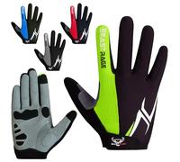 BEAST RAGE Guanti da ciclismo a mezze dita, per uomo e donna, con imbottitura in gel, antiscivolo, ammortizzanti, per sollevamento pesi, palestra, senza dita, traspiranti (Pappagallo-Dito intero, S)