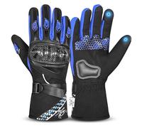 BEAST RAGE Guanti da moto invernali,guanti da moto termici impermeabili e antivento per uomini e donne,guanti da equitazione caldi con schermo tattile per motocross,ciclismo,ATV,Ciclismo (BLU, S)