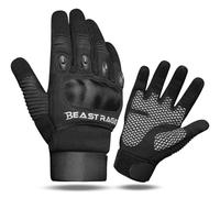 BEAST RAGE Guanti da moto per uomo e donna-Compatibili con lo schermo touchscreen,traspiranti,con presa antiscivolo,guanti protettivi per moto,strada,ciclismo,turismo e corse fuori strada (Nero, XL)