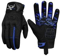 BEAST RAGE Guanti da moto per uomo e donna - Guanti da moto compatibili con touch screen, impugnatura antiscivolo, rinforzi alle articolazioni, leggeri e traspiranti per ciclismo (blu, 2XL)