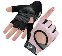 BEAST RAGE Guanti da palestra per il sollevamento pesi per uomini e donne, traspiranti, antiscivolo, con palmo imbottito in silicone, per il ciclismo, l'allenamento per la forza. (M, ROSA)