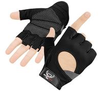 BEAST RAGE Guanti da palestra per il sollevamento pesi per uomini e donne, traspiranti, antiscivolo, con palmo imbottito in silicone, per il ciclismo, l'allenamento per la forza. (M, NERO)