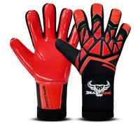 BEAST RAGE Guanti da portiere per bambini, ragazzi e adulti, guanti da portiere da calcio per ragazzi, bambini, guanti da allenamento da calcio, presa forte e palmo antiscivolo (rosso, taglia 9