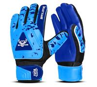 BEAST RAGE Guanti da portiere per bambini, ragazzi e ragazzi, guanti da portiere da calcio per bambini, doppio supporto per il polso, presa forte, guanti da calcio con palmo imbottito per ragazzi (blu