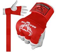 BEAST RAGE Guantoni da Boxe in Gel per Le Mani, 75 cm, Imbottiti, Elastici, per Allenamento, Muay Thai, Bende UFC per Uomo, Donna e Bambini (S (Adulto), Rosso)
