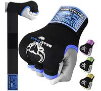BEAST RAGE Guantoni da Boxe in Gel per Le Mani, 75 cm, Imbottiti, Elastici, per Allenamento, Muay Thai, Bende UFC per Uomo, Donna e Bambini (XL (Adulto), Blu)