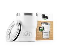 Beast Tumbler - 300 ml (10 oz), Bianco | Bicchiere termico in acciaio inox riutilizzabile con isolamento sottovuoto | Tazza da viaggio a doppia parete, perfetta per caffè caldo o con ghiaccio