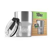 Beast Tumbler - 300 ml (10 oz), Steel | Reusable Stainless Steel, Vacuum Insulated Cup | Double Wall Travel Flask Perfect for Hot or Iced Coffee | BPA Free