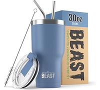 Beast Tumbler - 900 ml (30 oz), Cielo in Tempesta | Bicchiere termico in acciaio inox riutilizzabile con isolamento sottovuoto | con 2 cannucce e spazzola per la pulizia | Tazza a doppia parete