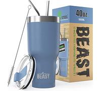 Beast Tumbler - 900 ml (30 oz), Cielo in Tempesta | Bicchiere termico in acciaio inox riutilizzabile con isolamento sottovuoto | con 2 cannucce e spazzola per la pulizia | Tazza a doppia parete