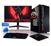 BEASTCOM Q3 Essential Gaming PC, AMD Ryzen 3 4X 4.00GHz, Grafica 4K Vega a 8 core, 16GB RAM, SSD da 512GB, Monitor LED 24" + tastiera + mouse + tappetino per mouse, WiFi, Win 11