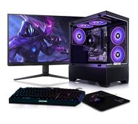 BEASTCOM Q3 Essential Gaming PC, AMD Ryzen 5 4X4,20GHz 8 Threads, 4K Vega 11 core Grafica, 512GB SSD, 16GB RAM, Monitor LED 24" + tastiera + mouse + tappetino per mouse, WiFi, Windows 11 Pro