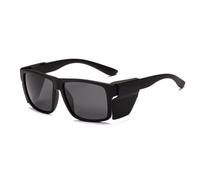 BEASVFE Occhiali da sole polarizzati Z87 da donna e uomo, ANSI UV400 con schermi rimovibili per ciclismo, lavori in giardino, fai da te e uso in cantiere (nero opaco)
