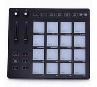 Beat Maker Machine, Drum Machine, controller MIDI con 16 drum pad, 2 manopole fader assegnabili per la produzione musicale per principianti, nero