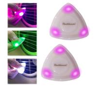 Beat Picks - Plettro per chitarra illuminato dai colori brillanti, plettro luminoso a LED automatico per migliori prestazioni sul palco (viola, 2 pezzi, stile A)