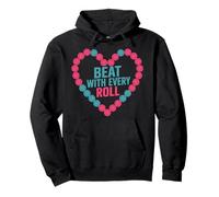 Beat with Every Roll Pattini a rotelle a Forma di Cuore Felpa con Cappuccio