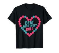 Beat with Every Roll Pattini a rotelle a Forma di Cuore Maglietta