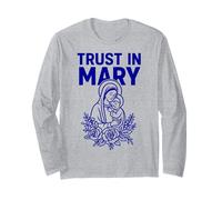 Beata Madre Maria e Gesù Nostra Signora Cattolica Fiducia Maglia a Manica