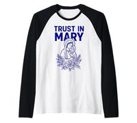 Beata Madre Maria e Gesù Nostra Signora Cattolica Fiducia Maglia con Maniche Raglan