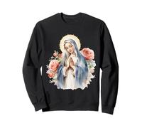 Beata Madre Maria Madre di Gesù Rose Nostra Signora Cattolica Felpa