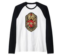 Beata Madre Mariana Cattolica Immacolata Cuore Maglia con Maniche Raglan