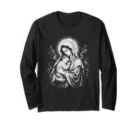 Beata Vergine Maria Che Tiene Gesù Bambino Sacro Maglia a Manica