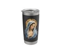 Beata Vergine Maria Velo Blu Cattolico Devozionale Ritratto Bicchiere termico in acciaio inox doppia parete