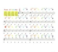 Beatanug Adesivi colorati trasparenti per tastiera per pianoforte per pianoforti e sintetizzatori digitali a 88/61/49/37 tasti - Etichette riutilizzabili in PVC per note senza residui