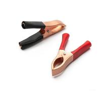 Beatanug Clip in lega di rame resistente 30A con ganasce dentate, lunghezza 70 mm, apertura massima 25 mm, per caricabatterie, pannelli solari, elettrici (2 pezzi)