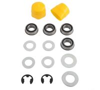 Beatanug Kit di conversione da boccola ruota anteriore a cuscinetto per Craftsman 9040 532009040, set di aggiornamento in gomma metallica compatibile con tosaerba, ID 19 mm rosso (giallo)