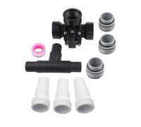 Beatanug Kit valvola deviatrice per piscina a 3 vie da 3,8 cm, con adattatori per tubi per pompe fuori terra, connettore filtro ABS con controllo del flusso regolabile per spa e (nero)