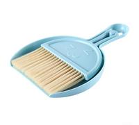 Beatanug Set di scopa da scrivania con paletta - Spazzola per la pulizia della tastiera con setole di nylon per scrivania, divani, auto e angoli piccoli - compatta e robusta (blu)