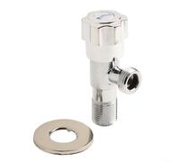 Beatanug Valvola ad angolo in lega per acqua calda e fredda, 1/2 pollici, valvola di arresto per scaldabagno da bagno con etichette rosse e blu, a triangolo in lega di ottone a parete (blu)