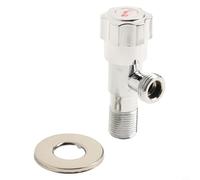 Beatanug Valvola ad angolo in lega per acqua calda e fredda, valvola di arresto per scaldabagno da bagno da 1/2 pollici, con etichette rosse e blu, triangolo in lega di ottone a parete (rosso)