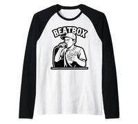 Beatbox Music Old School Microfono Rap Beatboxer Maglia con Maniche Raglan