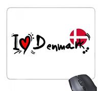 beatChong Amo Danimarca Parola Bandiera di Amore del Cuore Illustrazione Antiscivolo in Gomma Mousepad Gioco Ufficio Mouse Pad Regalo