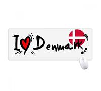 beatChong Amo Danimarca Parola Bandiera di Amore del Cuore Illustrazione Antisdrucciolevoli Mousepad Grande Gioco Esteso Ufficio Bordi titched Mat Regalo Computer