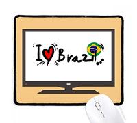 beatChong Amo Il Brasile Parola Bandiera di Amore del Cuore Illustrazione Computer Mouse Pad Antiscivolo in Gomma Mousepad Gioco Ufficio
