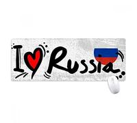 beatChong Amo la Russia Word Bandiera di Amore del Cuore Illustrazione Antisdrucciolevoli Mousepad Grande esteso Gioco Ufficio titched Bordi Mat Regalo Computer