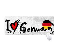 beatChong Amo Tedesco Parola Bandiera di Amore del Cuore Illustrazione Antisdrucciolevoli Mousepad Grande Gioco Esteso Ufficio Bordi titched Mat Regalo Computer