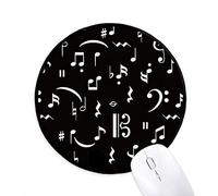 beatChong Bianco Music Bar E Note Nero Mousepad Nero Rotondo Cucito Bordo Non stuoia di Slittamento del Gioco