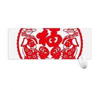 beatChong Capodanno Cinese di Carta di Taglio Dog Antiscivolo Mousepad Grande Gioco Esteso Ufficio Bordi titched Mat Regalo Computer